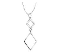 Sofia Milani - Collier pour Femme en Argent 925 - avec Pierre de Zircon - avec Pendentif en Forme de Géométrie Trapézoïdale - N0740