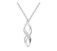 SOFIA MILANI - Collier pour Femme en Argent 925 - avec Pierre de Zircon - avec Pendentif en Forme Tordu - N0477