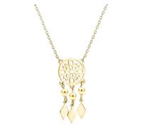 Sofia Milani - Collier pour Femme en Argent 925 - Plaqué Or - avec Pendentif en Forme d'Attrape-Rêves - N0779