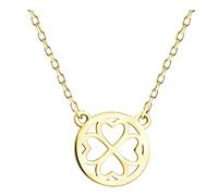 Sofia Milani - Collier pour Femme en Argent 925 - Plaqué Or - avec Pendentif en Forme de Cercle de Feuille de Trèfle - N0567