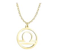 Sofia Milani - Collier pour Femme en Argent 925 - Plaqué Or - avec Pendentif en Forme de Signe du Zodiaque Balance - N0735