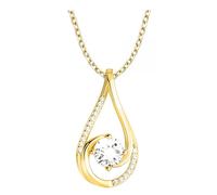 Sofia Milani - Collier pour Femme en Argent 925 - Plaqué Or - avec Pierre de Zircon - avec Pendentif en Forme d'Ovale - N0876