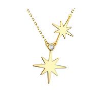 Sofia Milani - Collier pour Femme en Argent 925 - Plaqué Or - avec Pierre de Zircon - avec Pendentif en Forme d'Étoile - N0422