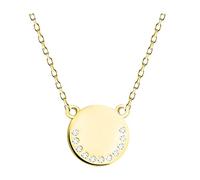 Sofia Milani - Collier pour Femme en Argent 925 - Plaqué Or - avec Pierre de Zircon - avec Pendentif en Forme de Cercle - N0563
