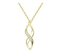 Sofia Milani - Collier pour Femme en Argent 925 - Plaqué Or - avec Pierre de Zircon - avec Pendentif en Forme Tordu - N0478