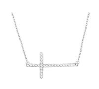 Sofia Milani - Collier pour Femmes en Argent 925 - avec Pierres de Zircon - avec Pendentif en Forme de Croix - 50008
