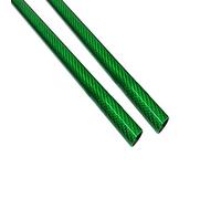 SOFIALXC Lot de 2 tubes en fibre de carbone 3K Vert 6 x 4 x 500 mm
