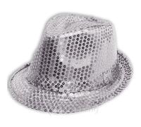 Sofias Closet Sequin brillant déguisement chapeau mou Fedora DANSE MJ Argent - Argent, One Size