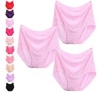 SofiLace - Culotte élégante et confortable en coton pour femme âgée - Taille haute - Anti-fuite - Culotte de contrôle du ventre, 3 pièces - H, 5XL-11XL