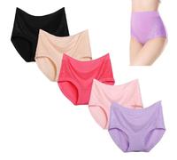 SofiLace - Culotte élégante et confortable en coton pour femme âgée - Taille haute - Anti-fuite - Culotte de contrôle du ventre, 5 pièces - C, XXL-11XL