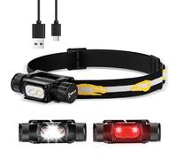 Sofirn H35R Lampe frontale LED rechargeable avec lumière rouge 660 nm Super lumineuse 1500 lumens avec 10 modes, légère IP68 étanche pour le jogging, la pêche
