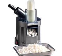 Soflightmok Hachoir à LéGumes, Robot Culinaire 100w, Coupe-Pommes De Terre éLectrique, Trancheuse Et DéChiqueteuse Automatique D'Oignons avec Base AntidéRapante Et Filet De Nettoyage ADualHead