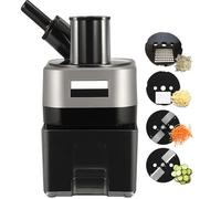 Soflightmok Hachoir à LéGumes, Robot Culinaire 100w, Coupe-Pommes De Terre éLectrique, Trancheuse Et DéChiqueteuse Automatique D'Oignons avec Base AntidéRapante Et Filet De Nettoyage B4in1