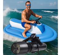 Soflightmok Scooter sous-Marin 500w+Bateau à Moteur éLectrique D'éTé Jet Ski Bateau Gonflable, HéLice sous-Marine Batterie 10 000 Mah TéLéCommande,Charge Maximale 200Kg,WhiteWiththruster