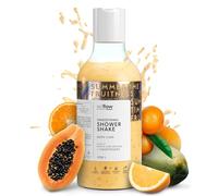 Soflow Gel Douche Exfoliant Papaye et Orange - Infusé D Huile D Argan pour Une Peau Soyeuse et Revitalisée - Expérience de Douche Rafraîchissante Fruitée