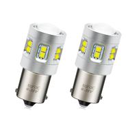 SOFOC 1156 BA15S Ampoule LED Blanc Froid Feu de Recul/DRL Avec Lentille Condenseur 6V 12V 24V Fit AC/DC 6-36V 1000LM 400% Plus Lumineux que Halogène P21W 15SMD 2Pcs