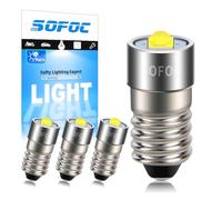 SOFOC 4pcs E10 Ampoule Torche LED 1V-9V 1.5V 3V 3.8V 4.5V 6V 6500K Blanc Froid DC pour Lampes de Poche Camping & Frontales Lampes de Poche Maintenance 1SMD 30% Plus Lumineux