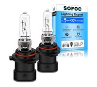 SOFOC 9006XS Ampoule Halogène 12V 55W pour Phare Auto Code/Plein Phare & Feu de Brouillard HB4A 4000K Blanc Chaud P22D Remplacement Direct 2Pcs