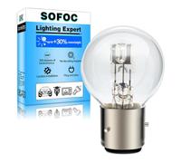 SOFOC Ampoule BA21D 6V 45/40W Halogène Phare Moto G40 Blanc Chaud Double Filament Feux de route/croisement Base à baïonnette 3 broches 120° 1Pcs