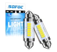 SOFOC Ampoule Festoon 36MM LED Plafonnier Auto Plaque Blanche 2Pcs | 6-30V sans polarité • 500Lm + lumineux • Compatible AC/DC 6V 12V 24V • SV8.5*36 C5W 239 • Lampe lecture/coffre
