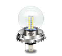 SOFOC - Ampoule LED P45T pour Phare de Moto G40 Compatible 6V 12V 24V AC6-30V 2W 500LM 2835 25SMD Double Fonction (Feux de Route/Croisement) Jaune 1Pièce