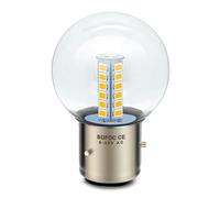 SOFOC - Ampoule Phare Moto LED BA21D G40 6V 12V 24V AC6-30V 2W 500LM 25LEDs 2835SMD Double Faisceau (code/route) Blanc chaud 1 pièce