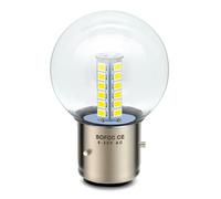 SOFOC - Ampoule Phare Moto LED BA21D G40 6V 12V 24V AC6-30V 2W 500LM 25LEDs 2835SMD Double Faisceau (code/route) Jaune 1 pièce