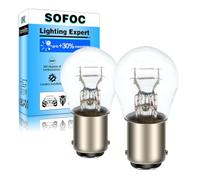 SOFOC BA15D 12V 21W/5W Ampoule blanc chaud feu stop intérieur 180°Broche Double contact Culot baïonnette S25 2Pièces
