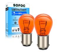 SOFOC BA15D 24V 21W/5W Ampoule ambre clignotant feu latéral 180°Broche Double contact Culot baïonnette S25 2Pièces