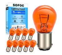 SOFOC BA15D 24V 21W/5W Ampoule ambre clignotant feu latéral 180°Broche Double contact Culot baïonnette S25 10Pièces