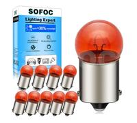 SOFOC BA15S 6V 10W 1156 Ampoule ambre clignotant feu latéral 180°Broche P21W Contact unique Culot à baïonnette Mini G18 10Pièces