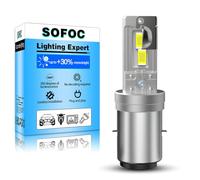 SOFOC BA20D Ampoule Led S2 500% Plus Lumineuse Que Les Halogènes Phare De Moto/Voiture Blanc DC 12V-18V 60W 4000Lm Conception À Faisceau Haut/Bas 1Pcs