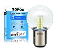 SOFOC BA20D Ampoule S2 LED Phare De Moto Blanc 6V 12V 24V Compatible 6-30V CA/CC 2W G40 1:1 Conception Identique À La Lampe Halogène D'Origine 1 Pièce