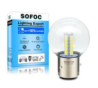SOFOC BA21D Ampoule LED Pour Phare De Moto Jaune 6V 12V 24V Compatible 6-30V CA/CC 2W G40 Conception 1:1 Avec La Lampe Halogène D'Origine 1 Pièce