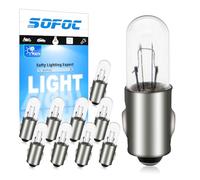 SOFOC BA7S 12V Halogen Bulb Warm White Auto/Aircraft Dashboard Indicators Reading Lights Courtesy Lamps Number Plate Lamp & Dome Lights 10Pcs