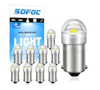 SOFOC BA9S Ampoule LED 6V 12V 24V 6-30V AC/DC 6000K Blanc BA9 T4W 233 53 Ampoules pour Plafonnier Voiture Coffre Plaque Immatriculation .etc 10pcs
