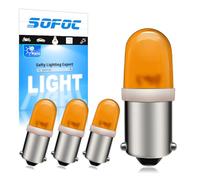 SOFOC BA9S T4W LED Bulb 12V pour Lumière d'État de Jeu de Flipper Machine d'Arcade Équipement Industriel Indicateur Appareil Électroménager Lumière de Fond Orange 4Pièces