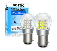 SOFOC BAX15D Ampoule LED 6V 12V DC Blanc Feu de Recul Diurne Lumière Plafond Pour Automobile RV Camping-Car Bateau etc. 3014 39SMD 1000Lm Plus Brillant 2Pcs