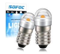 SOFOC E10 Ampoule Torche LED 1-5V DC 3000K Blanc Chaud Lumière Décorative DIY Lampe Indicateur Extérieur/Phare Vélo Lampe de Poche Pour Maintenance 2Pcs