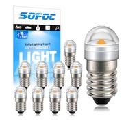 SOFOC E10 Ampoule Torche LED 1-5V DC 3000K Blanc Chaud Lumière Décorative DIY Lampe Indicateur Extérieur/Phare Vélo Lampe de Poche Pour Maintenance 10Pcs