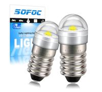 SOFOC E10 Ampoule Torche LED 6-30V AC/DC 6000K Blanc Lumière Décorative DIY Lampe Indicateur Extérieur/Phare Vélo Lampe de Poche Pour Maintenance 2Pcs