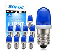 SOFOC-E10 LED Ampoules 12V DC Idéal pour Équipement Industriel & Phare de Vélo Guirlandes Lumineuses de Noël 0.5W Prêt à Brancher Bleu 10Pcs