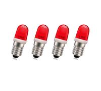 SOFOC-E10 LED Ampoules 12V DC Idéal pour Équipement Industriel & Phare de Vélo Guirlandes Lumineuses de Noël 0.5W Prêt à Brancher Rouge 4Pcs