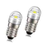 SOFOC-E10 LED Bulb 1-5V DC Compatible 6000K Blanc Idéal pour Éclairage Décoratif Lampes Indicateurs Ampoule de Lampe de Poche Base Standard E10 Plug&Play 2525-1SMD 2Pcs