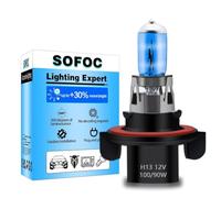 SOFOC-H13/9008 Halogen Automobile Phares Feux de Brouillard Double Faisceau Ampoule P26.4T 12V 100/90W Blanc Super Lumineux 2Pcs