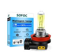 SOFOC-H8 12V Ampoule de Phare et Anti-brouillard de Remplacement PGJ19-1 Jaune 35W 1500lM Lumière Vive et Forte Pénétration 2Pcs