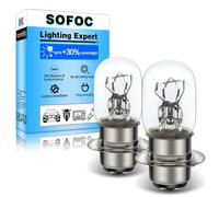 SOFOC P15D-25-1 Ampoule H6M 1 Broche 12V 25W Blanc Chaud T19 Moto Scooter Phares Code Croisement 800+lm Plaque Frontale Motocyclette 2Pcs