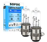 SOFOC P15D-25-1 Ampoule H6M 1 Broche 12V 35W Blanc Chaud Moto Scooter Phares Code Croisement Double Contact Plaque Frontale Motocyclette 2Pcs