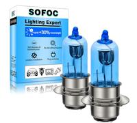 SOFOC P15D-25-1 Ampoule H6M 1 Broche 12V 35W Blanche Moto Scooter Phares Code Croisement Double Contact Plaque Frontale Motocyclette 2Pcs