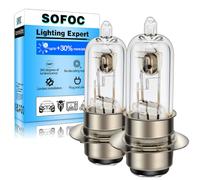 SOFOC P15D-25-1 Ampoule H6M 1 Broche 6V 25W Blanc Chaud Moto Scooter Phares Code Croisement Double Contact Plaque Frontale Motocyclette 2Pcs